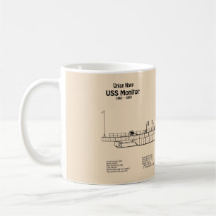 USS Monitor - Ship Blueprint Plans SD Coffee Mug
