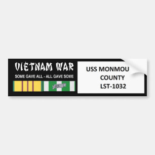 USS MONMOUTH COUNTY VIETNAM WAR VETERAN BUMPER STICKER