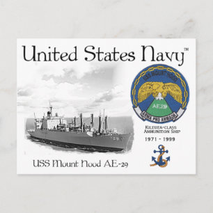 USS MOUNT HOOD AE-29  - POSTCARD