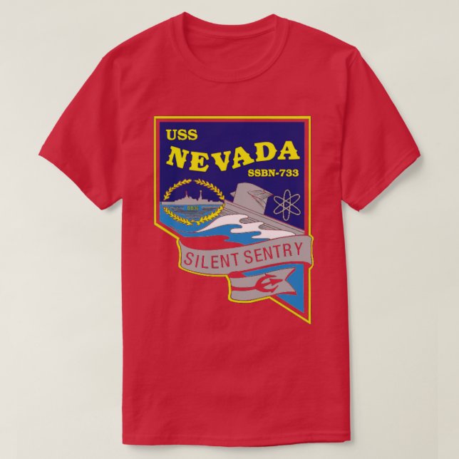 USS Nevada SSBN 733 United States Navy T-Shirt (Design Front)