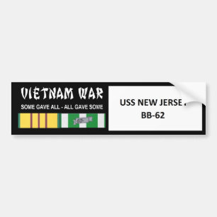 USS NEW JERSEY VIETNAM WAR VETERAN BUMPER STICKER