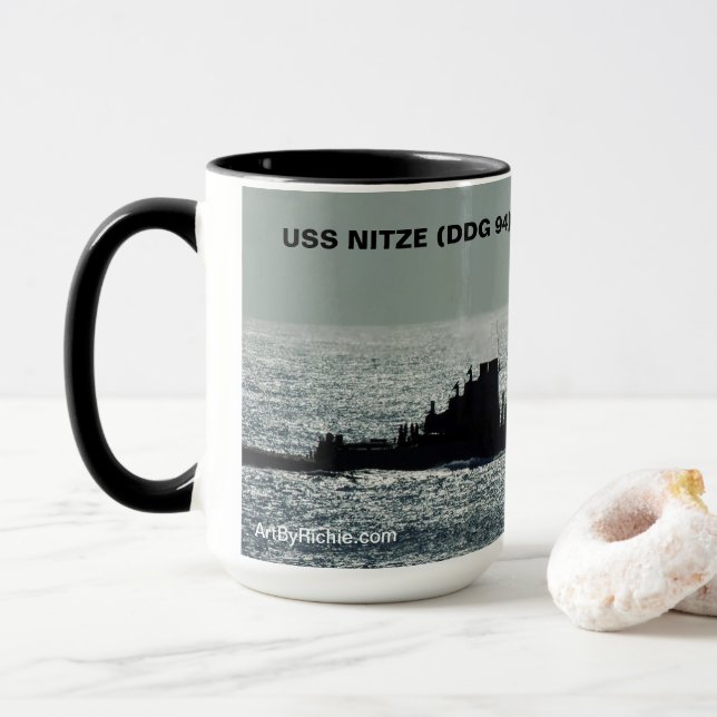 USS NITZE (DDG94), Haze Grey and Underway, Mug (With Donut)