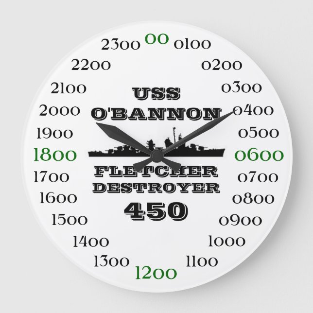 USS O'Bannon (DD-450) Large Clock (Front)