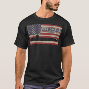 USS Omaha SSN692 Submarine USA American Flag Premi T-Shirt