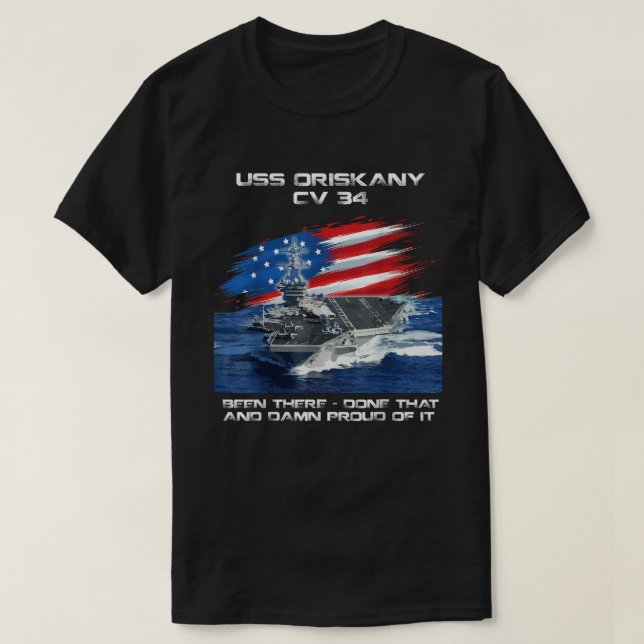USS Oriskany CV 34 Aircraft Carrier Veteran USA Fl T-Shirt (Design Front)