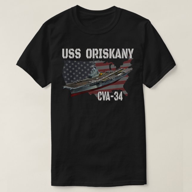 USS Oriskany CVA-34 Aircraft Carrier Veterans Day  T-Shirt (Design Front)