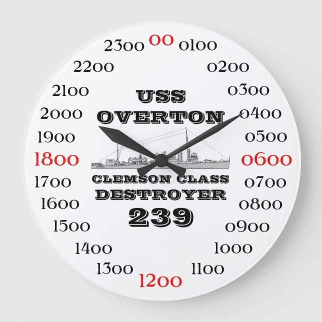 USS Overton (DD-239) Large Clock (Front)
