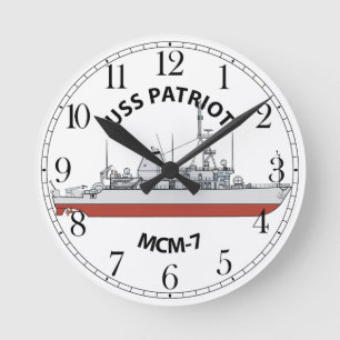 USS Patriot MCM-7 Round Clock