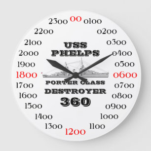 USS Phelps (DD-360) Large Clock