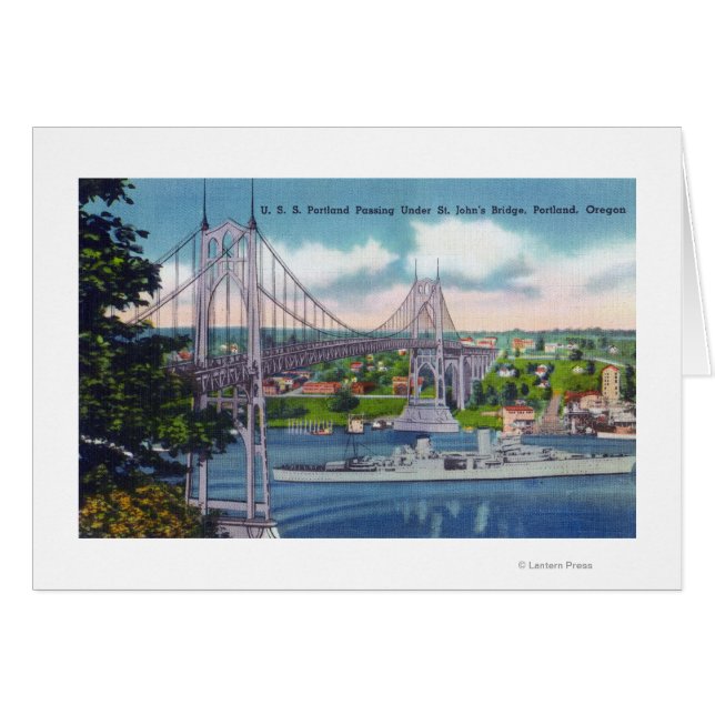 USS Portland Passing Under St. John's Bridge (Front Horizontal)