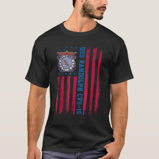 USS Randolph CVS 15 American Flag Aircraft Carrier T-Shirt