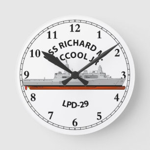 USS RICHARD M MCCOOL JR , LPD-29, SAN ANTONIO,    ROUND CLOCK