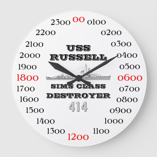 USS Russell (DD-414) Large Clock (Front)
