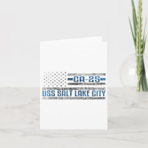 Uss Salt Lake City World War Cruiser Ca-25 Us Army Card
