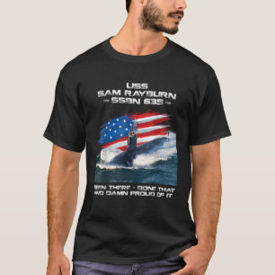 USS Sam Rayburn SSBN 635 American Flag Submarine V T-Shirt