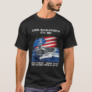 USS Saratoga CV 60 Aircraft Carrier Veteran USA Fl T-Shirt