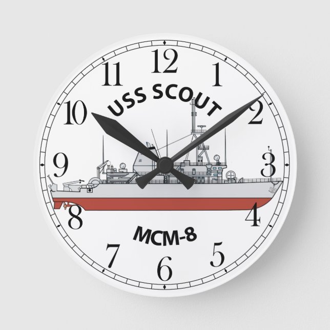 USS Scout MCM-8 Round Clock (Front)