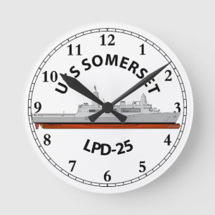 USS SOMERSET , LPD-25, SAN ANTONIO CLASS  ROUND CLOCK