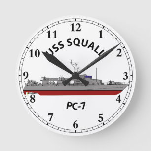 USS Squall PC-7 Patrol Coastal Round Clock