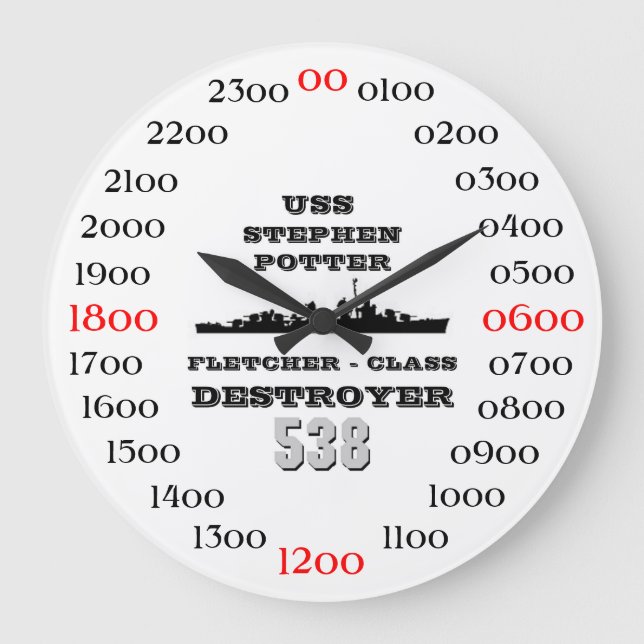 USS Stephen Potter (DD-538) Large Clock (Front)
