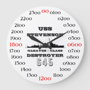 USS Stevenson (DD-645) Large Clock