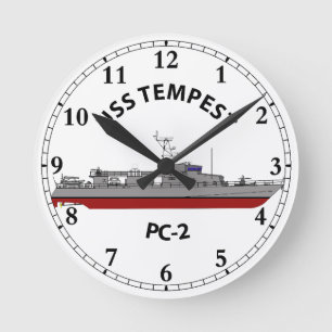 USS Tempest PC-2 Patrol Coastal Round Clock