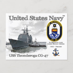 USS TICONDEROGA CG-47 CRUISER  -     POSTCARD