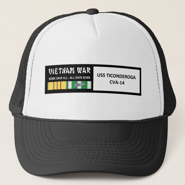 USS TICONDEROGA VIETNAM WAR VETERAN TRUCKER HAT (Front)