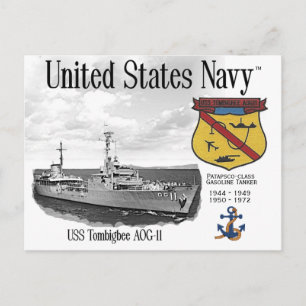 USS TOMBIGBEE AOG-11 GASOLINE TANKER  -   POSTCARD