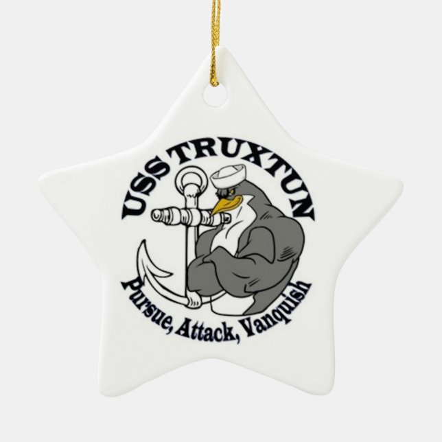 USS TRUXTUN Christmas Ornament (Front)