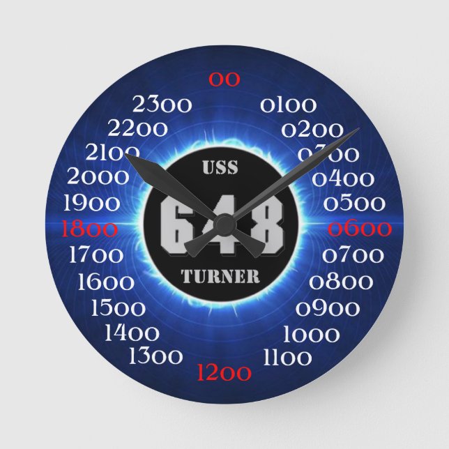 USS Turner  (DD-648) Round Clock (Front)