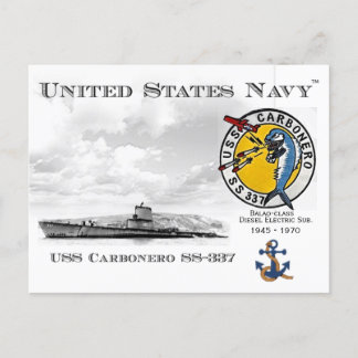 USS USS CARBONERO SS-337 SUBMARINE     - POSTCARD