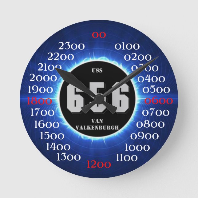 USS Van Valkenburgh (DD-656) Round Clock (Front)