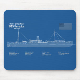 USS Vesuvius - Ship Blueprint Plans ABD Mouse Mat