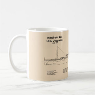 USS Vesuvius - Ship Blueprint Plans SD Coffee Mug