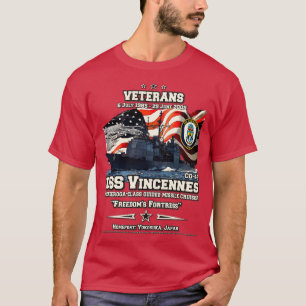 USS Vincennes CG49 Ticonderogaclass Cruiser vetera T-Shirt