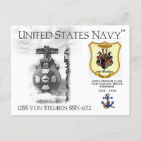 USS VON STEUBEN SSN-632 SUBMARINE     - POSTCARD