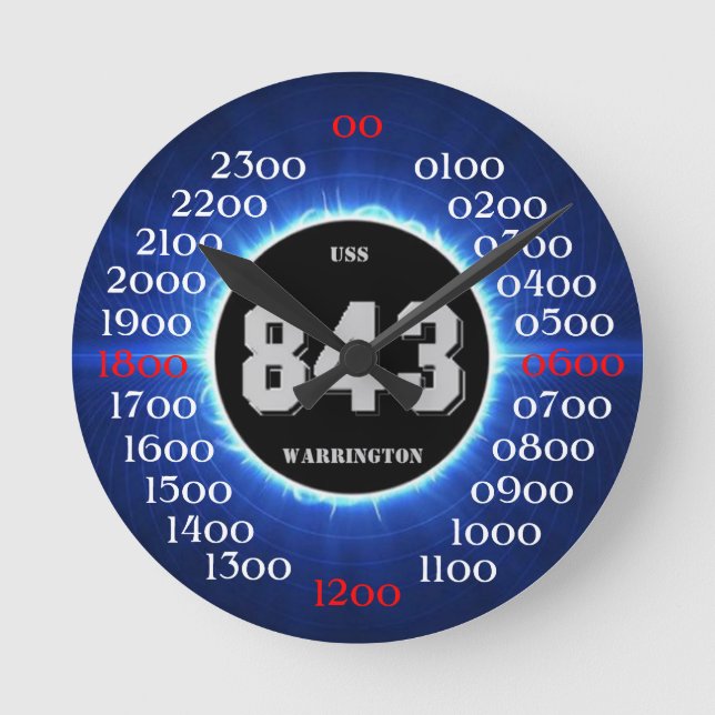 USS Warrington (DD-843) Round Clock (Front)