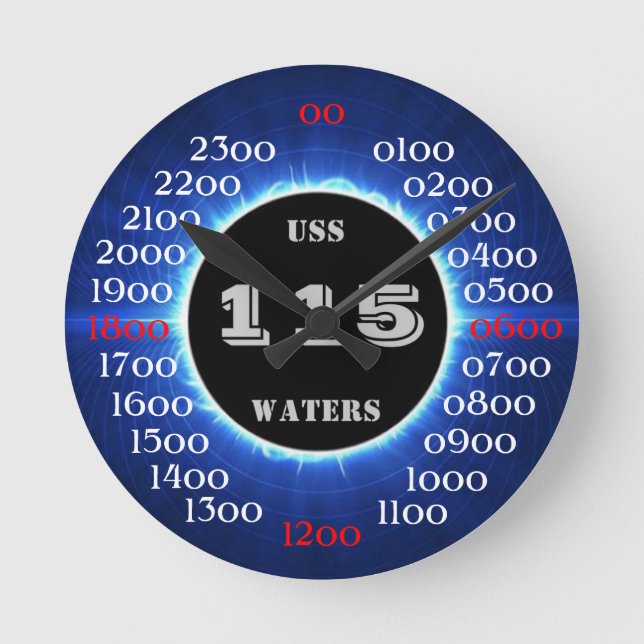 USS Waters (DD-115) Round Clock (Front)