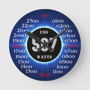 USS Watts (DD-567) Round Clock