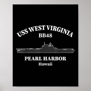 Uss West Virginia Battleship Pearl Harbour Poster