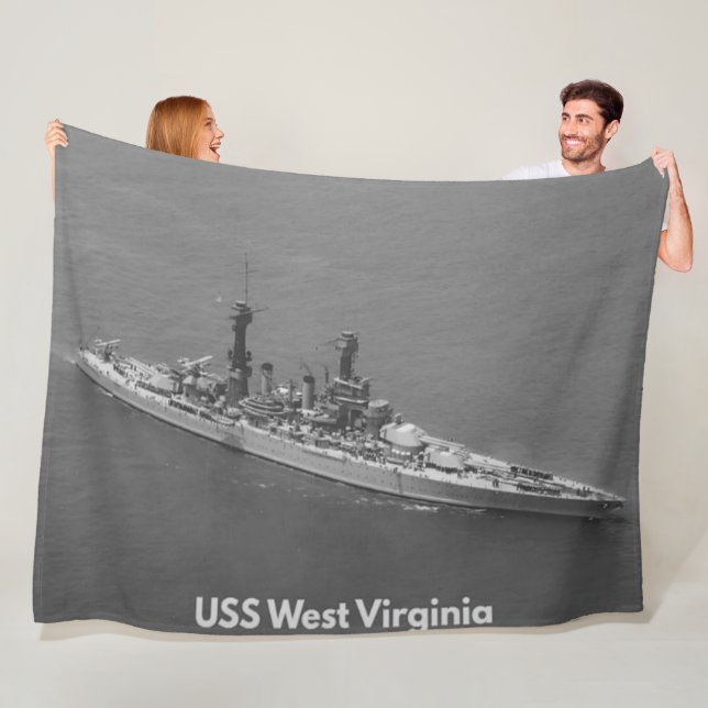 USS WEST VIRGINIA FLEECE BLANKET (In Situ)