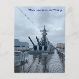 USS Wisconsin Battleship Postcard