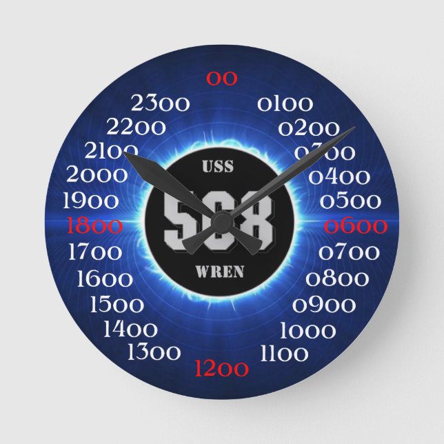 USS Wren (DD-568) Round Clock (Front)