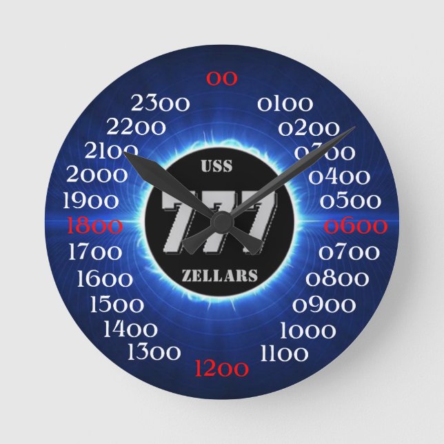 USS Zellars (DD-777) Round Clock (Front)