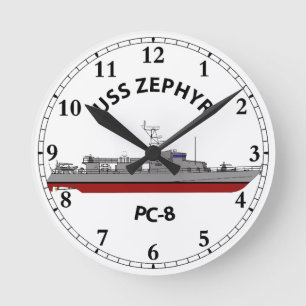 USS Zephyr PC-8 Patrol Coastal Round Clock