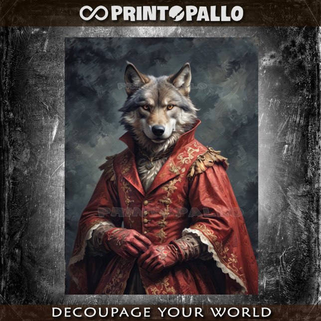 Ussar Wolf in victorian military uniform Tissue Paper (Creator Uploaded)