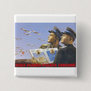 USSR CCCP Cold War Soviet Union Propaganda Posters 15 Cm Square Badge