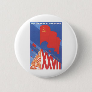 USSR CCCP Cold War Soviet Union Propaganda Posters 6 Cm Round Badge