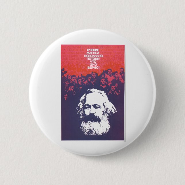 USSR CCCP Cold War Soviet Union Propaganda Posters 6 Cm Round Badge (Front)